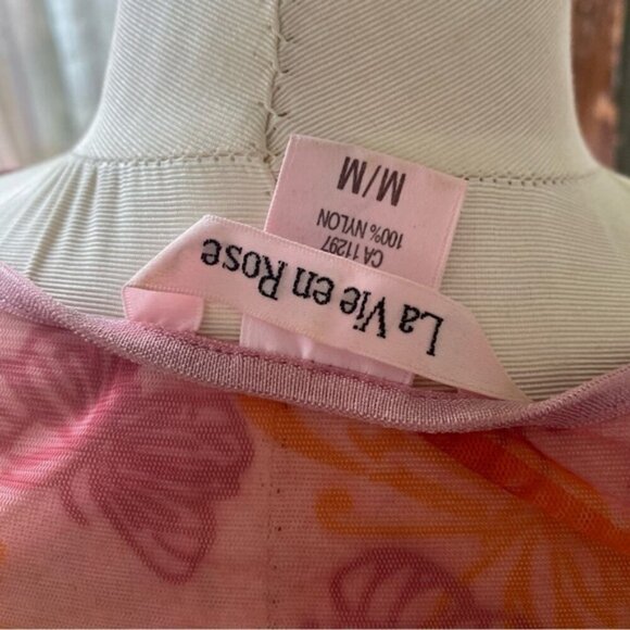 La Vie En Rose Size Medium Y2K Butterfly Mesh Tee - Picture 3 of 9